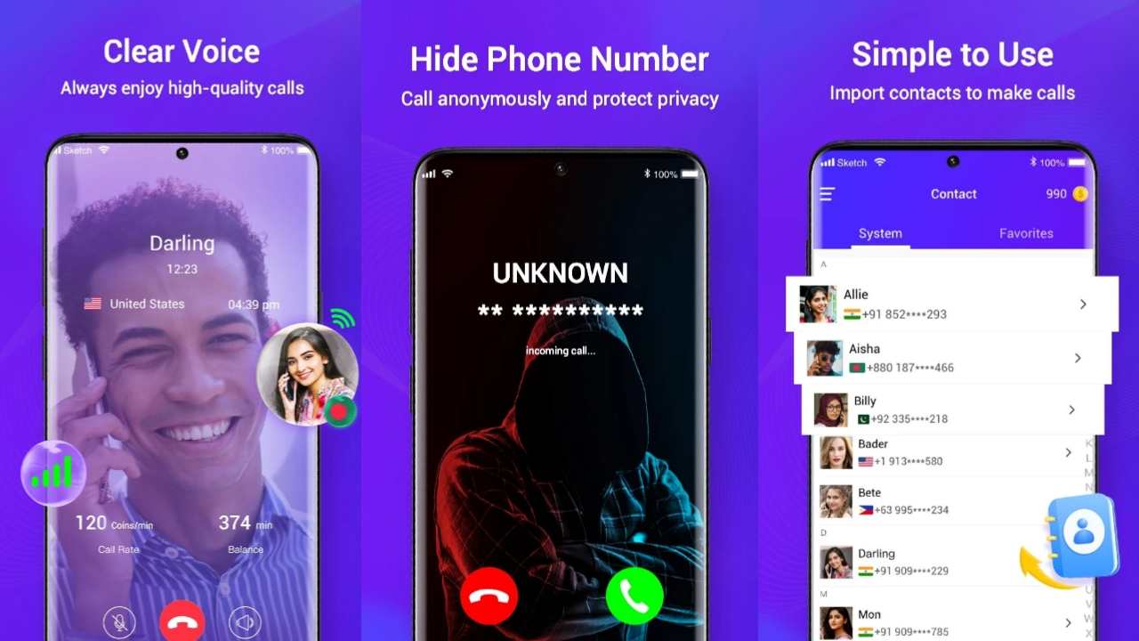 XCall Global free Phone call App for Android users UnFite