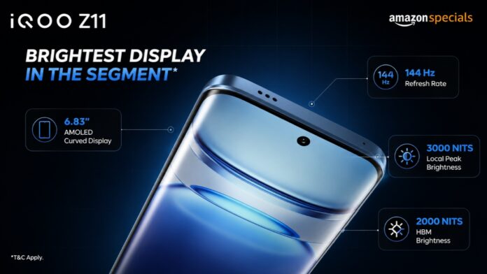iQOO Z11 curved AMOLED display teaser